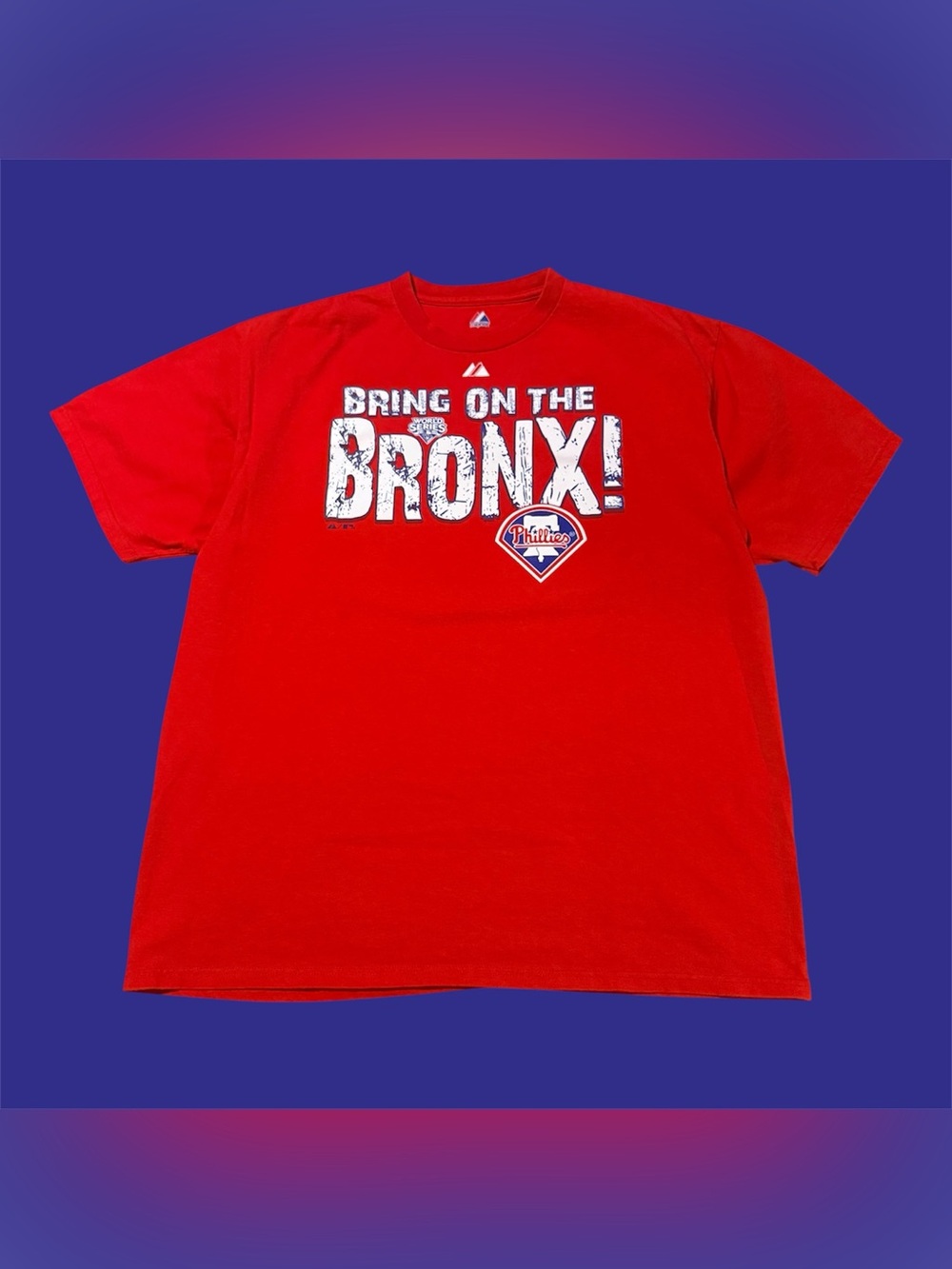 Majestic Philadelphia Phillies “Bring On The Bronx” 2009 World Series Tee